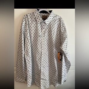 Johnny Bigg Australia Mens Dress Shirt US 6xl Au 8xl White Blk Medallion